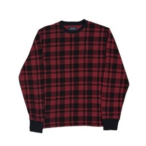 Polo Ralph Lauren 100% cotton red black plaid sleepwear t shirt Women small